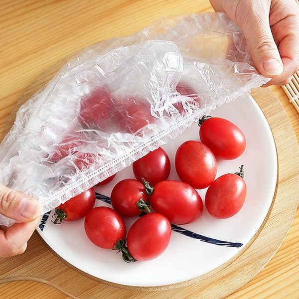 100 Pcs Disposable Food Cover Plastic Shopper Bags