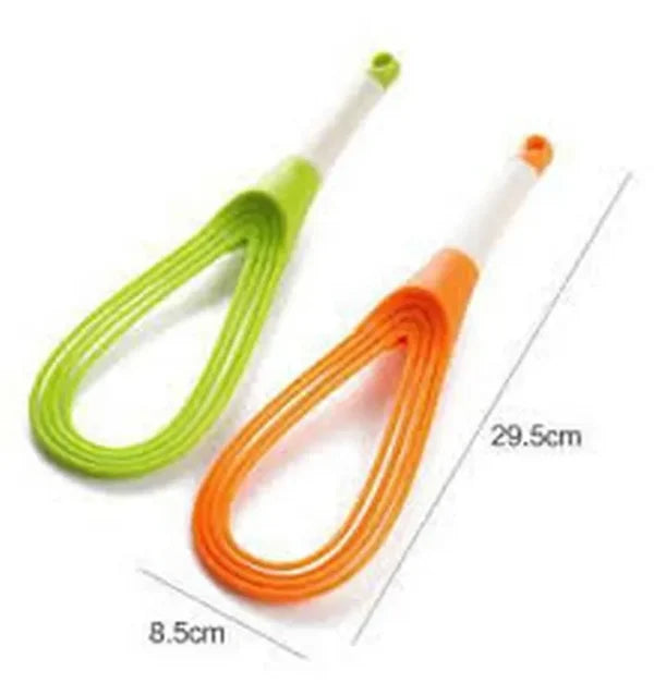 2-in-1 Twist Silicone Whisk Multifunction Egg Beater Foldable Milk and Egg Blender Balloon Flat Whisk