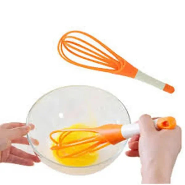 2-in-1 Twist Silicone Whisk Multifunction Egg Beater Foldable Milk and Egg Blender Balloon Flat Whisk