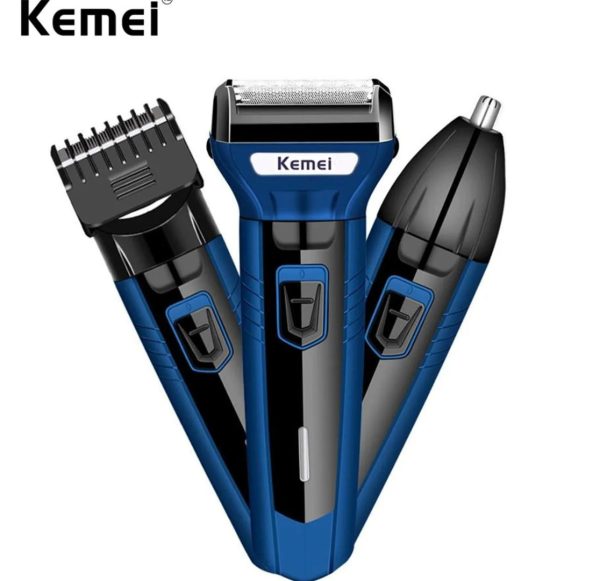 3 In 1 Km-6330 Kemei Rechargeable Shaving Machine Multifunctional Hair Clippers Beard Styling