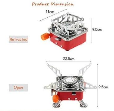 Mini Portable Square Stove for Backpacking Hiking Windproof Burner Camping Stove Foldable Stove for Outdoor picnic (without gas bottle)