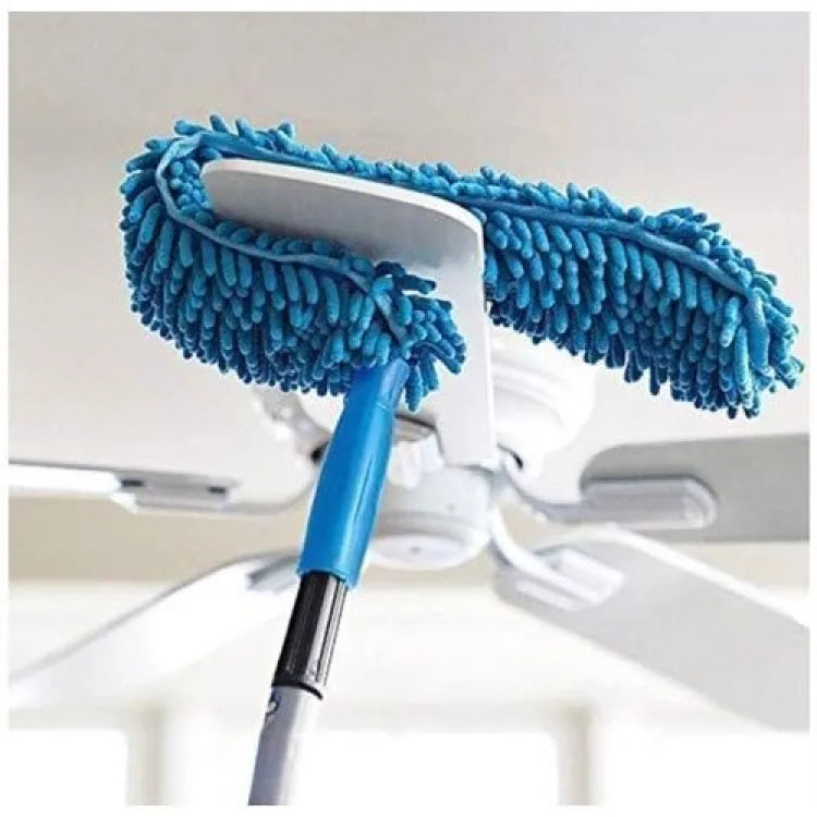 Flexible Micro Fiber Duster With Telescopic Stainless Steel Handle for Fan Cleaning Specially(with metal rod) Random color.