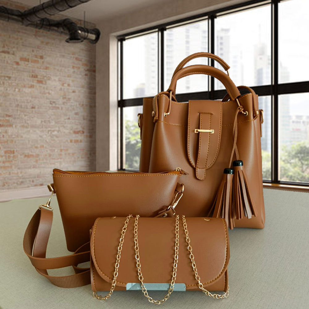 Alexa Stylish Tote Handbags (3 Piece Set)