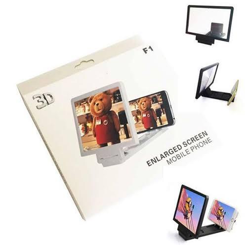 F1 Mobile Phone 3D Screen Magnifier Expand Video Screen Amplifier with Eyes Protection larged Foldable Stand Holder Expander(random color )