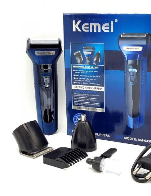 3 In 1 Km-6330 Kemei Rechargeable Shaving Machine Multifunctional Hair Clippers Beard Styling