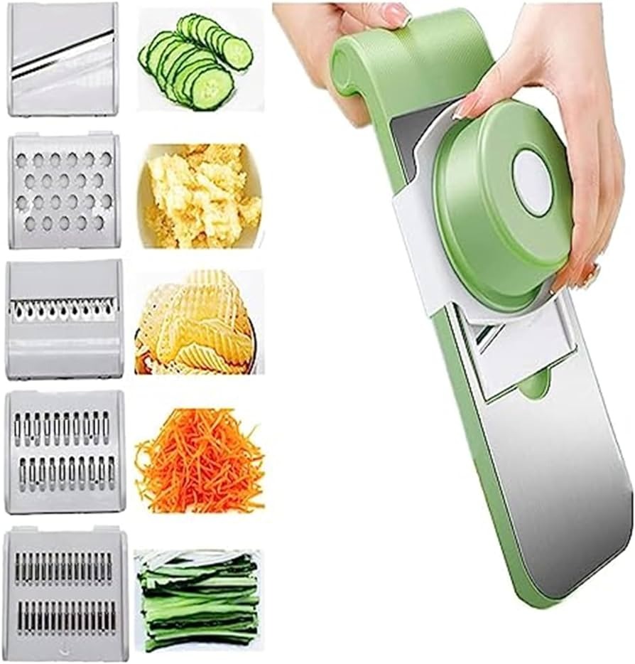 5in1 Vegetable Cutter Stainless Steel Multifunctional Grater For Vegetables Slicers Shredders Peeler (random Color)