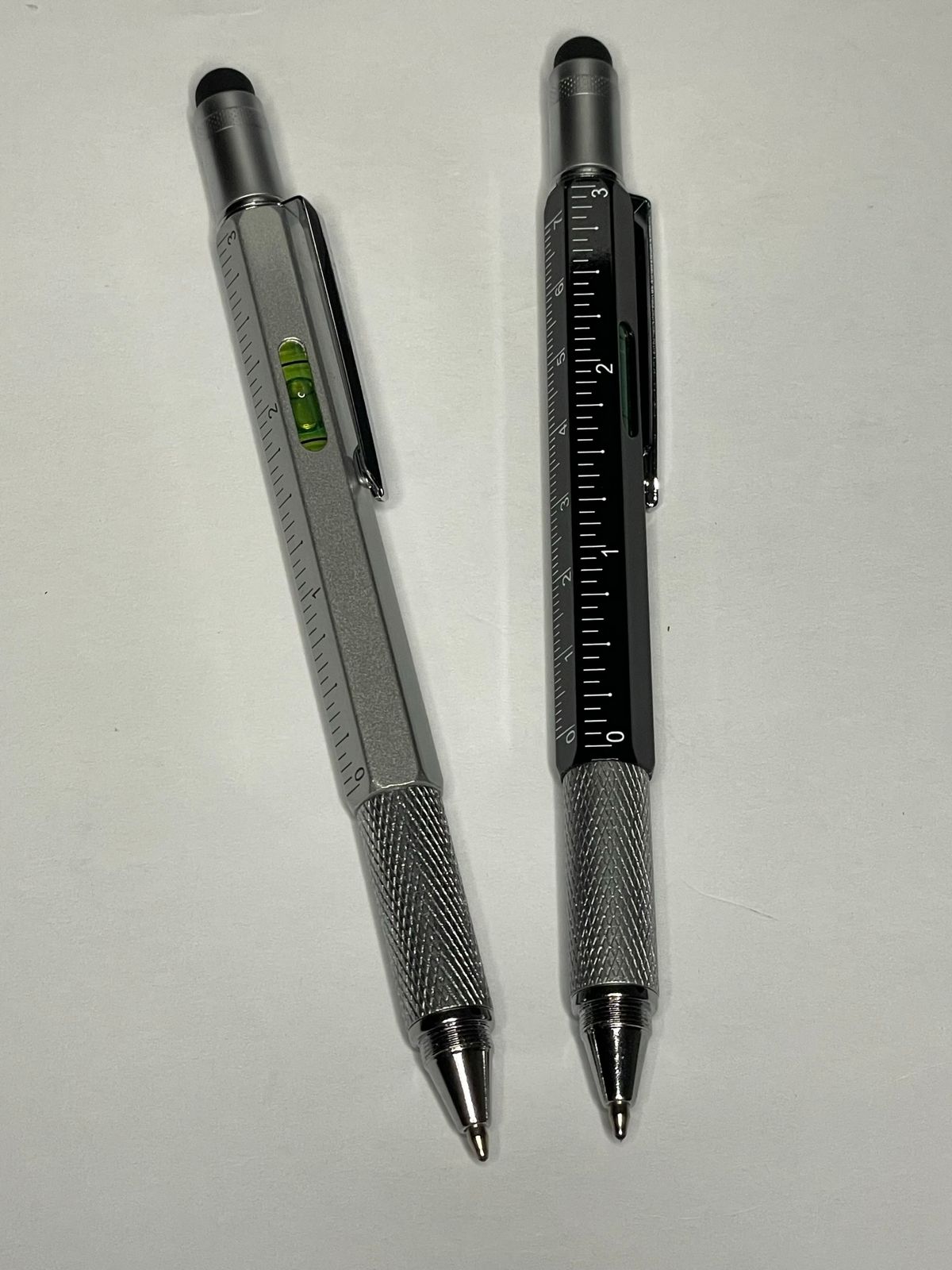 7 in 1 tool pen (stainless steel metal) Pen For Construction Tools, Gift Tool Pen, Multifunctional Technology Pen With Black Ballpoint Pen, Ruler, Handwriting Pen, Level, Screwdriver For Mens Gifts