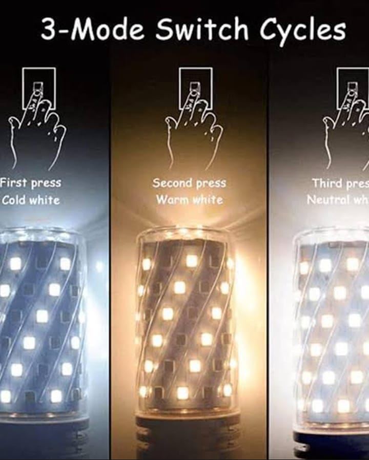 3 in 1 light modes Chandelier, Candle LED Light For Home &amp; Decoration - 12W/16W