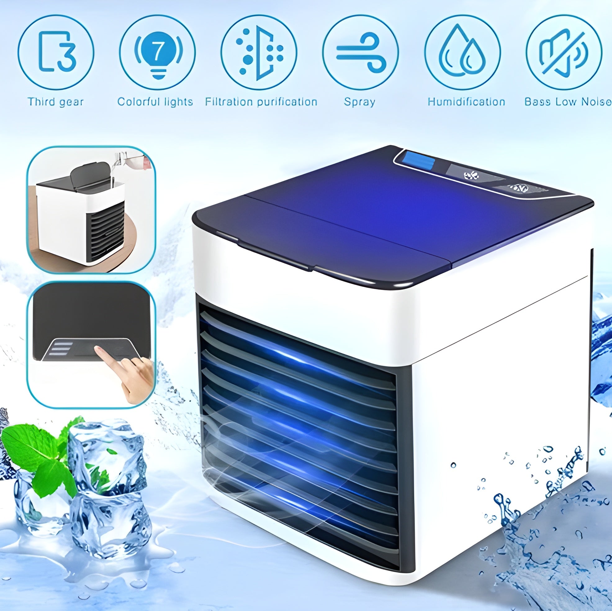 Portable Personal Air Conditioner, Mini USB 3 in 1 Air Cooler (USB operated)