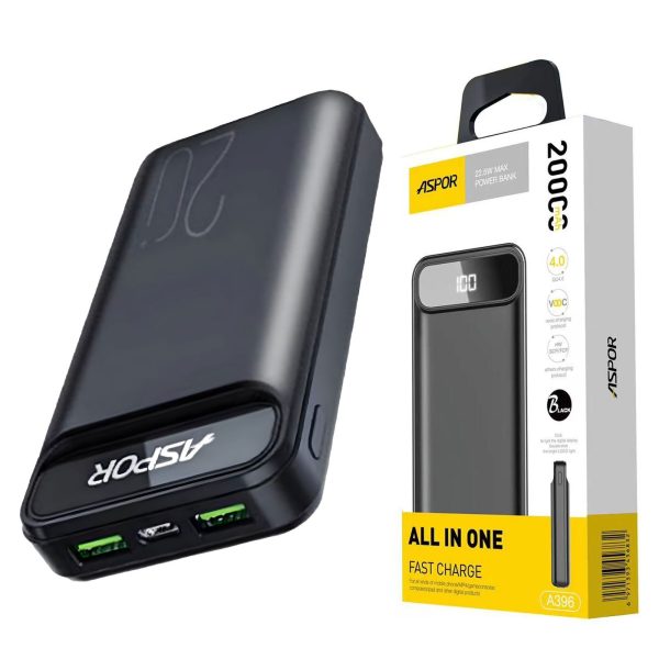 Aspor A396 Pd 20000mah Power Bank (random Color)