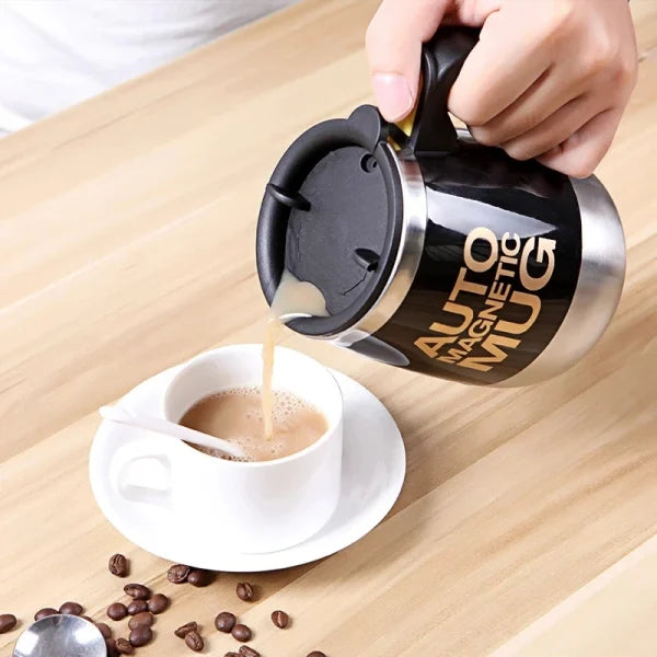 Auto Magnetic Mug 400ml Coffee Milk Mix Cups 304 Stainless Steel ( Battery Operated ) (random Color)