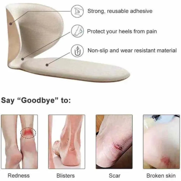 Heel Cushion Pads T Shape Heel Sticker Tape Arch Support Insoles High Heeled Shoes Patches Foot Care Protector