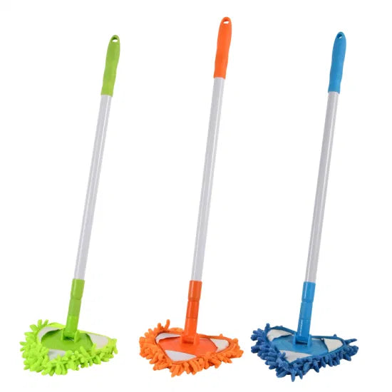 Detachable Washable Cleaning Triangle Telescopic Micro Fiber Mop & Duster (random Color)