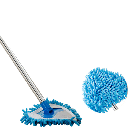 Detachable Washable Cleaning Triangle Telescopic Micro Fiber Mop & Duster (random Color)