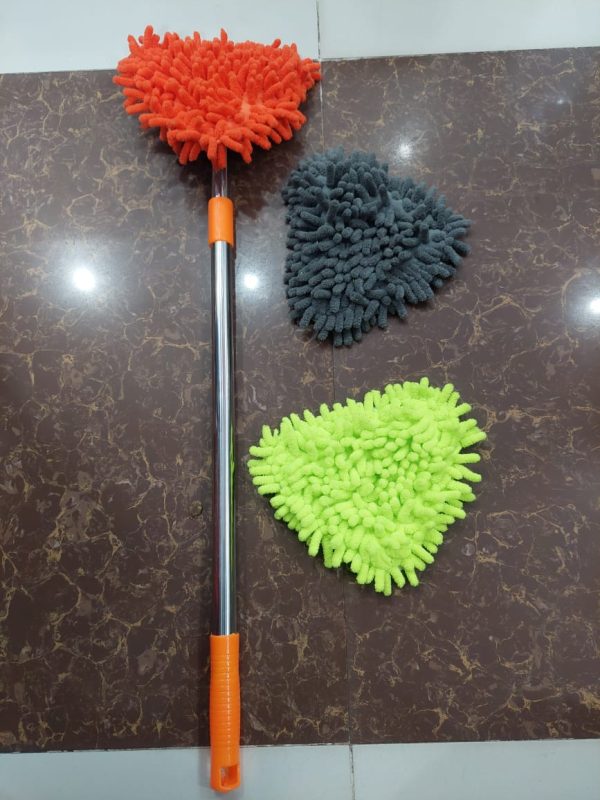 Detachable Washable Cleaning Triangle Telescopic Micro Fiber Mop & Duster (random Color)