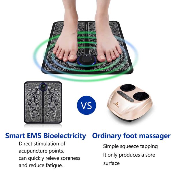 (Pack of 2)  EMS Foot Massager Mat Electric and Mini Body Massager Combo USB Charging Smart Display