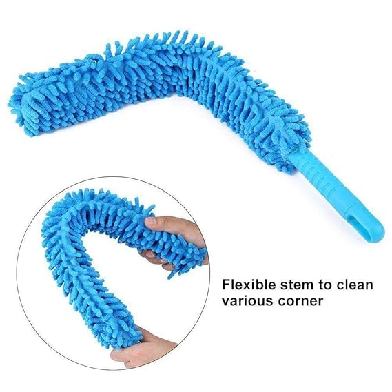 Fan Duster Flexible Micro Fiber Duster With Telescopic Stainless Steel Handle For Fan Cleaning Specially (random Color)