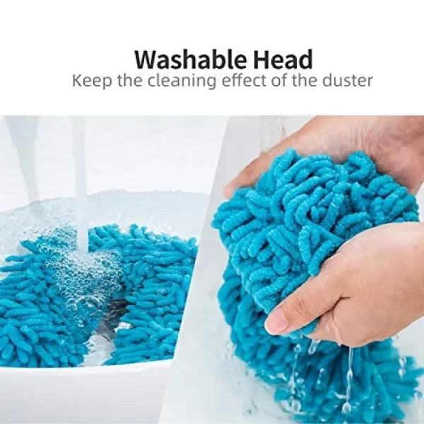 Flexible Micro Fiber Duster With Telescopic Stainless Steel Handle for Fan Cleaning Specially(with metal rod) Random color.