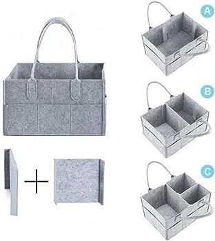 Foldable Baby Diaper Caddy Organizer - Portable Storage Basket - Essential Bag for Nursery, Changing Table and Car - Waterproof Liner Is Great for Storing Diapers, Bottles