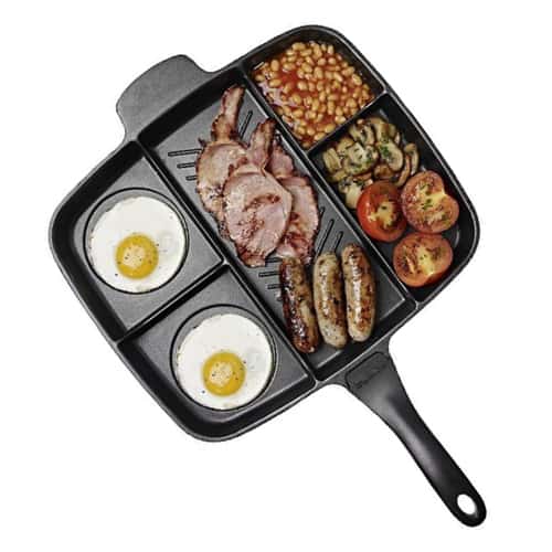 Frying pan 5-in-1 Multifunction Breakfast Fryer Pan Saucepan Flat Non-Stick Divided Frying Grill Pan Skillet Pan Eggs Steak Pots and Pans Frying Pan