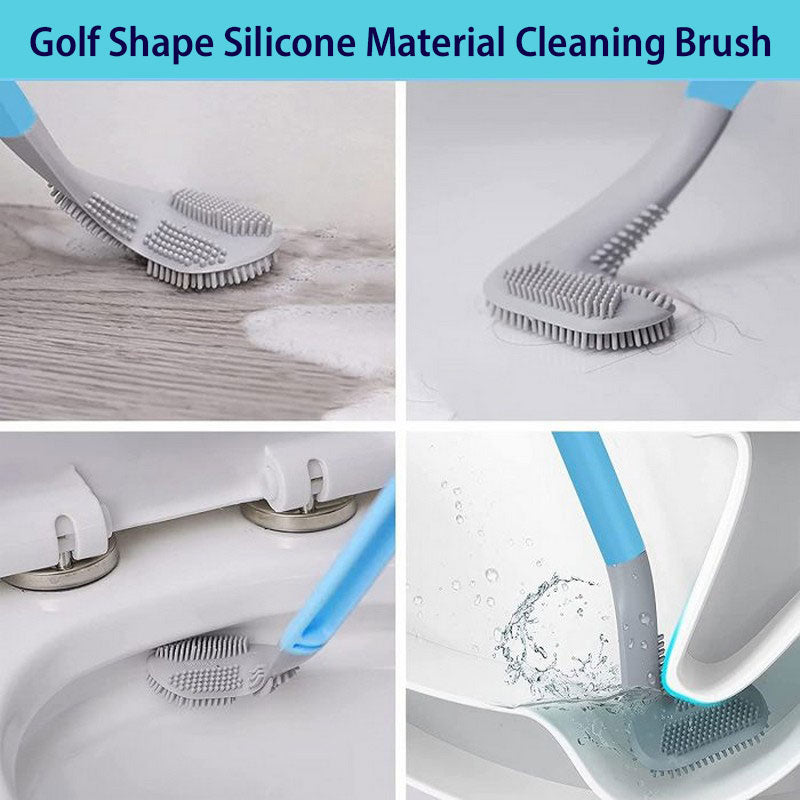 Golf Silicone Toilet Brush Long Handled Toilet Cleaning Brush Modern Hygienic Bathroom Accessories