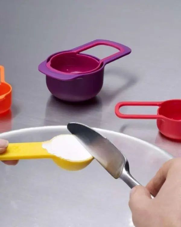 Measuring Cup And Spoon Set - 6Pcs (random colors)