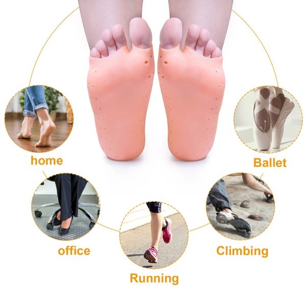 Silicone Gel Moisturizing Socks, Non-Slip Soft Silicone Socks, Cracked Foot Prevention Socks, High Elastic Anti-Cracking Protectors Foot Care Tool with Breathable Hole for Women Men