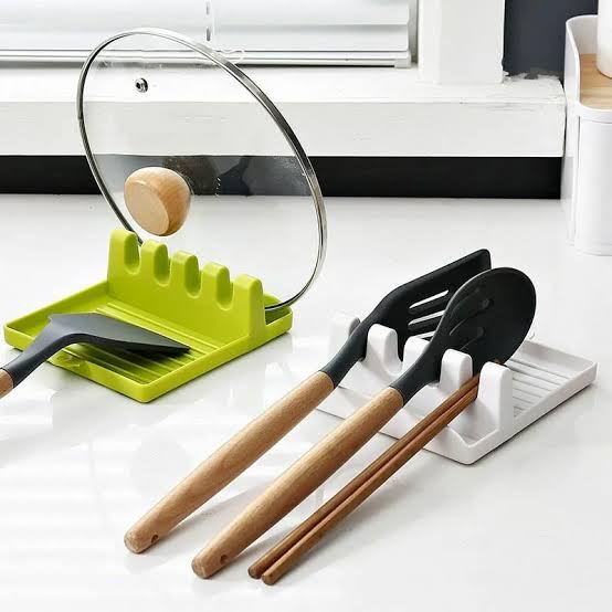 Spoon Rest (Plastic)   - Kitchen Utensil Rest (Random Color)